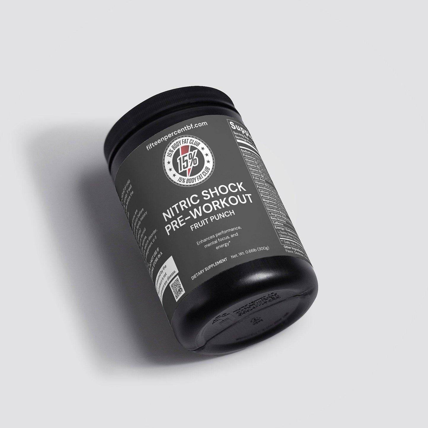 Nitric Shock Pre-Workout Powder (Fruit Punch) - 15% Body Fat Club