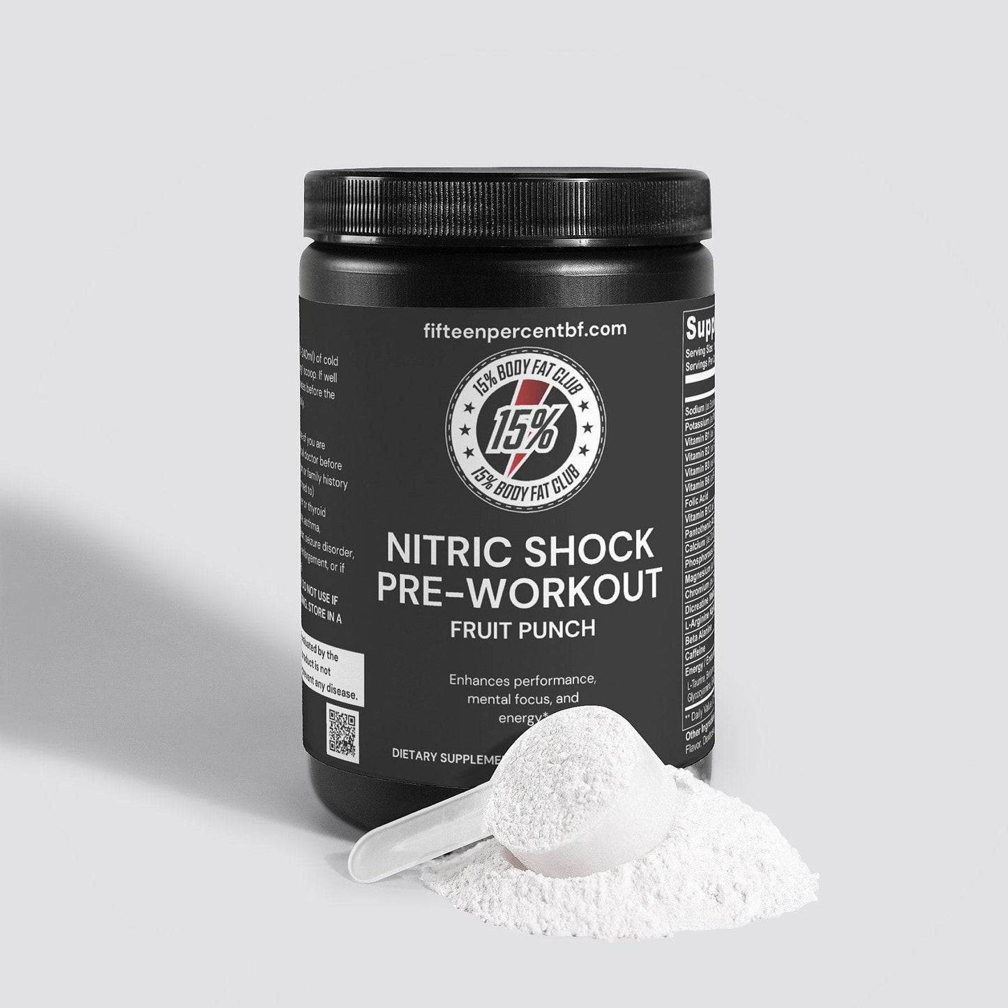 Nitric Shock Pre-Workout Powder (Fruit Punch) - 15% Body Fat Club