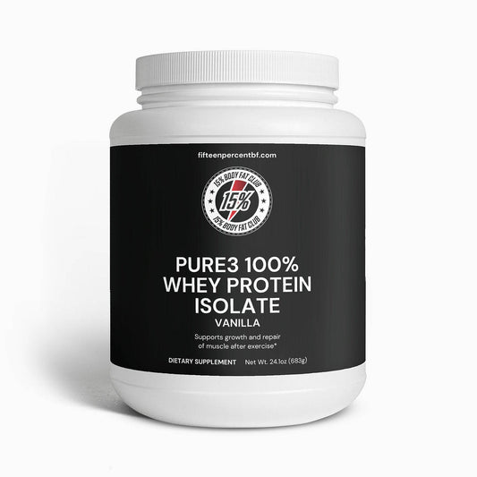 Pure3 100% Whey Protein Isolate (Vanilla) - 15% Body Fat Club