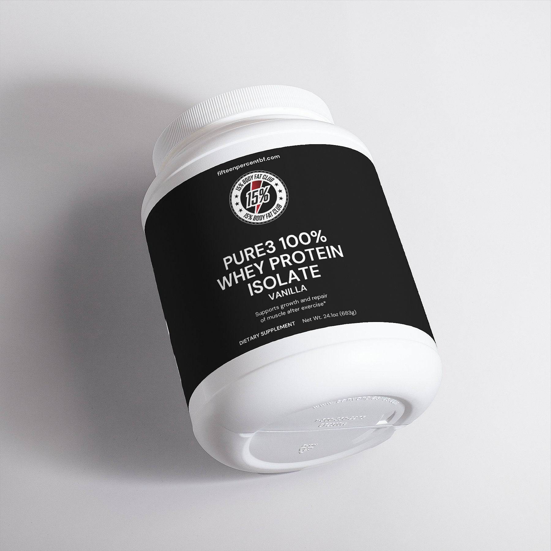 Pure3 100% Whey Protein Isolate (Vanilla) - 15% Body Fat Club