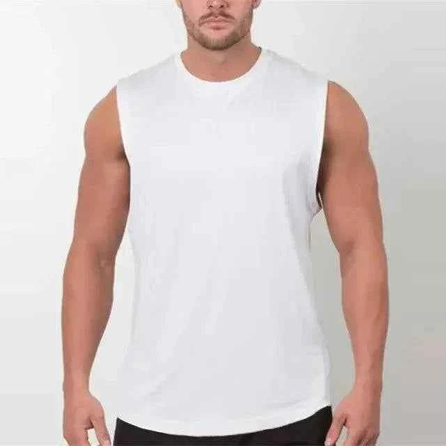 Men's Bodybuilding Tank Top - Brand New Plain Sleeveless Gym Stringer Shirt for Fitness and Sportwear - 15% Body Fat Club