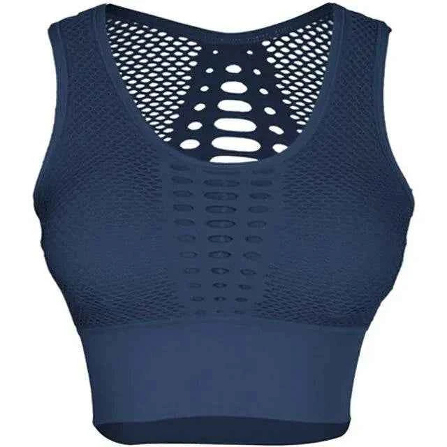Fitness Shockproof Sports Bra - Mesh Shockproof Sports Bra - 15% Body Fat Club