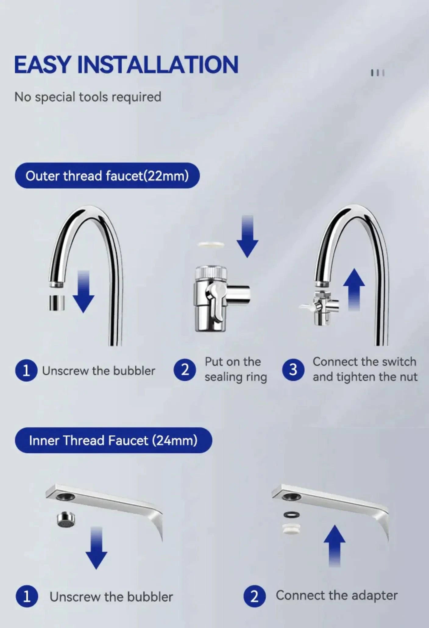 Stainless-steel faucet filter - 15% Body Fat Club