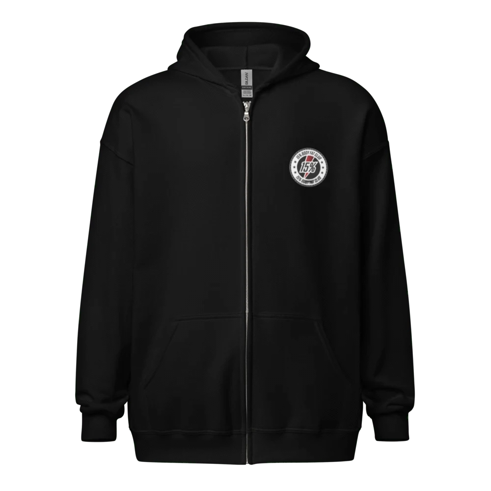 Unisex Heavy Blend Zip Hoodie - 15% Brand - 15% Body Fat Club