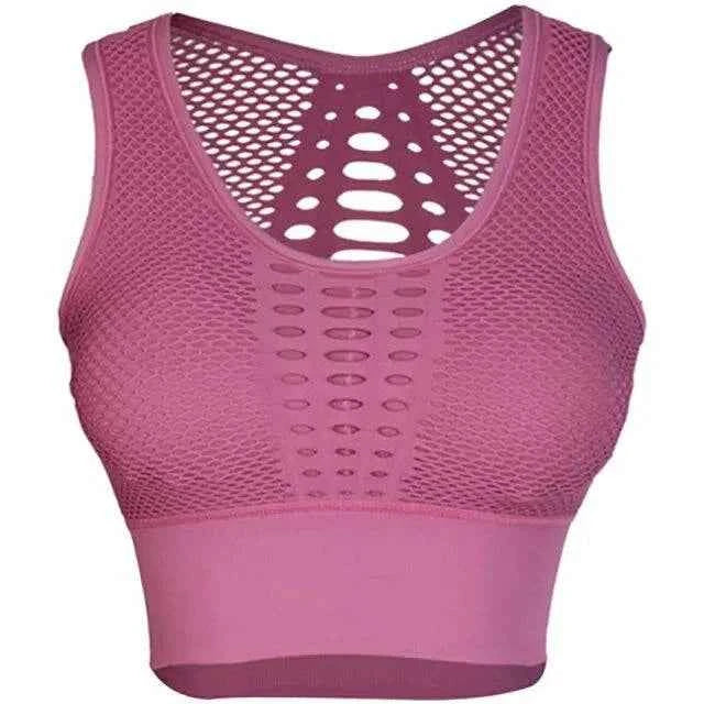 Fitness Shockproof Sports Bra - Mesh Shockproof Sports Bra - 15% Body Fat Club