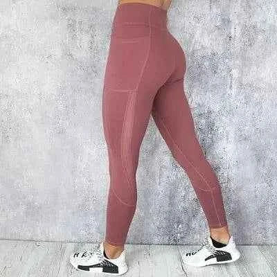 Pocket Solid Sport Yoga Pants with Pockets - 15% Body Fat Club