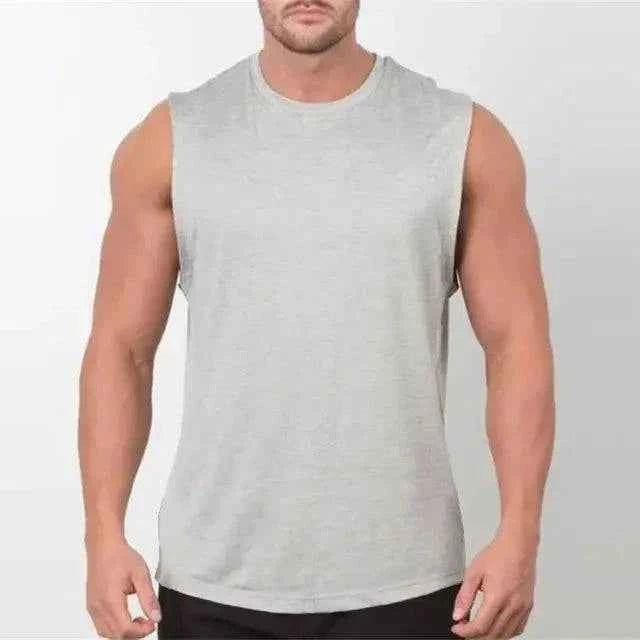 Men's Bodybuilding Tank Top - Brand New Plain Sleeveless Gym Stringer Shirt for Fitness and Sportwear - 15% Body Fat Club